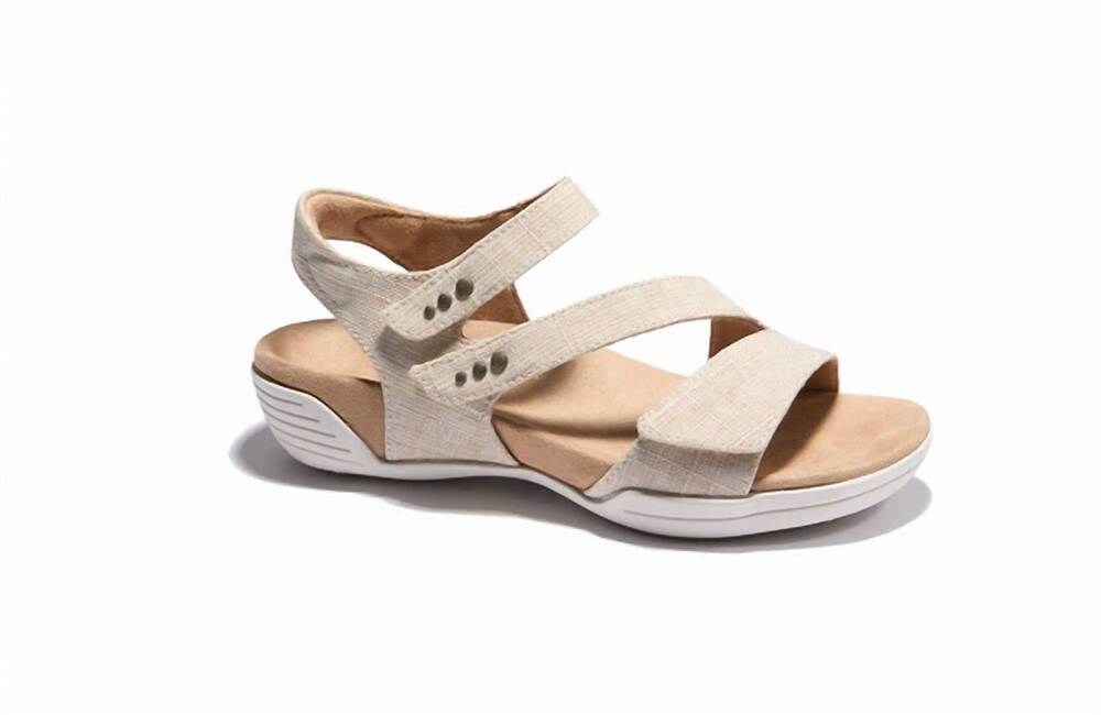 NEW HALSA FOOTWEAR women's denia open-toe sandal - medium in natural